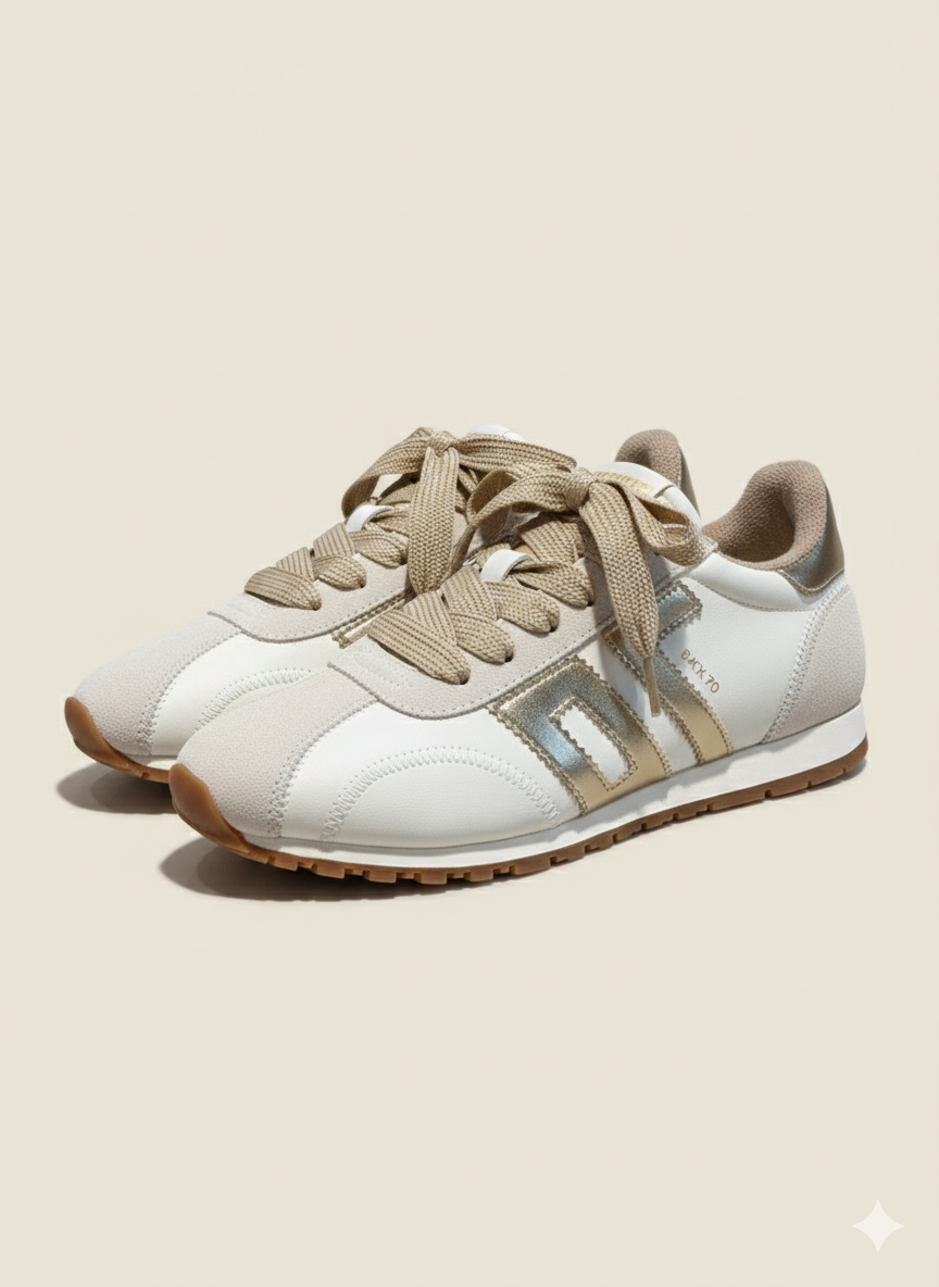 Back 70 sneaker weiß/beige/ Gold