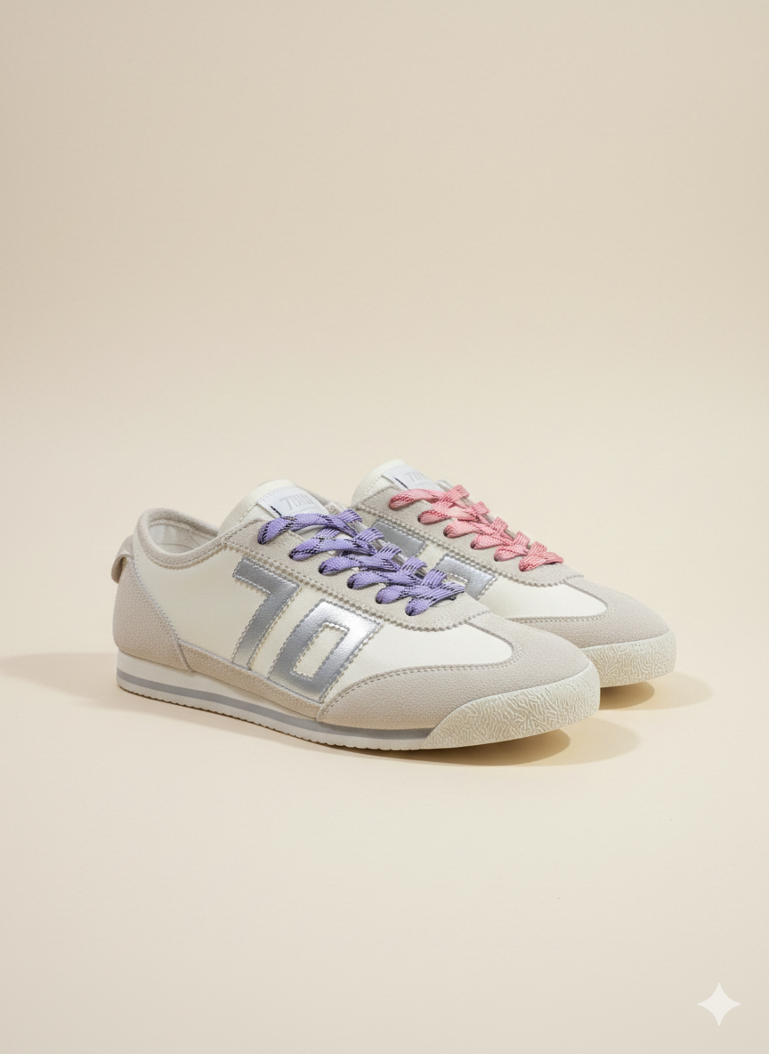 Back 70 Sneaker, weiß/ silber