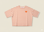 Streifen Shirt oversized beige/orange